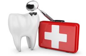Illustration of tooth and kit for dental emergencies in River Ridge, LA