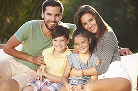 Smiling young family