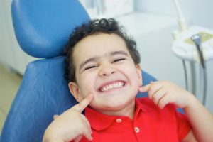 Smiling child at dentist