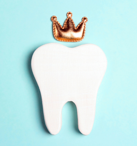 Tooth wearing a crown